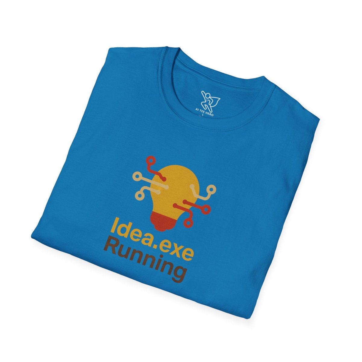 "Idea.exe Running" Tech - Inspired Unisex Softstyle T-Shirt, Geek Humor Tee, Casual Everyday Wear, Gift for Programmers, Unique Tech Gifts, Funny Coding Shirt CW - 2 Yellow Orange - AI Tee Hero