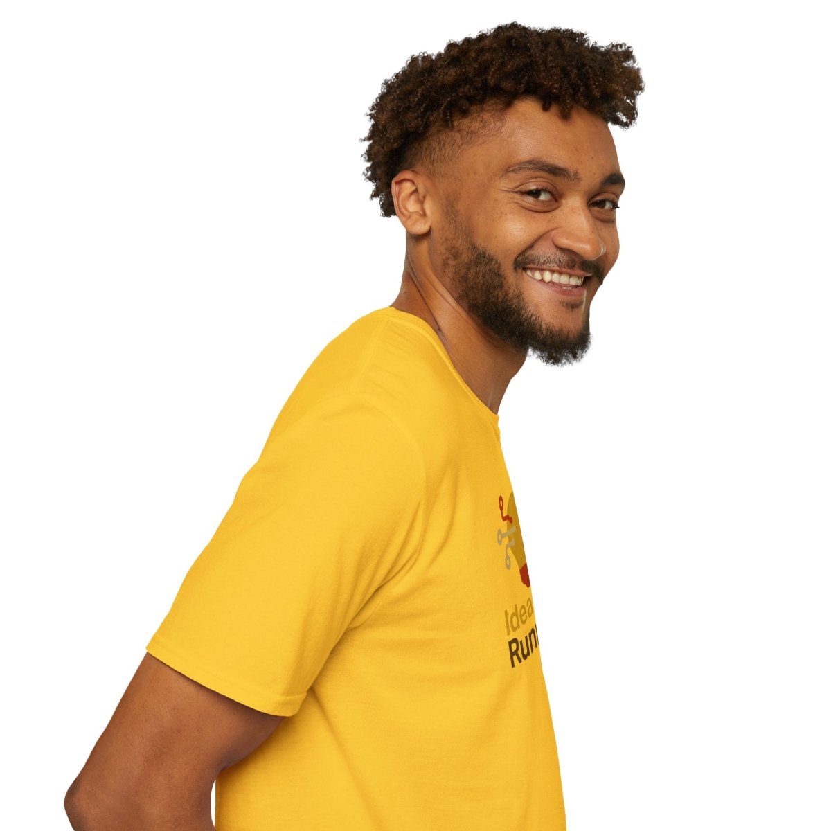 "Idea.exe Running" Tech - Inspired Unisex Softstyle T-Shirt, Geek Humor Tee, Casual Everyday Wear, Gift for Programmers, Unique Tech Gifts, Funny Coding Shirt CW - 2 Yellow Orange - AI Tee Hero