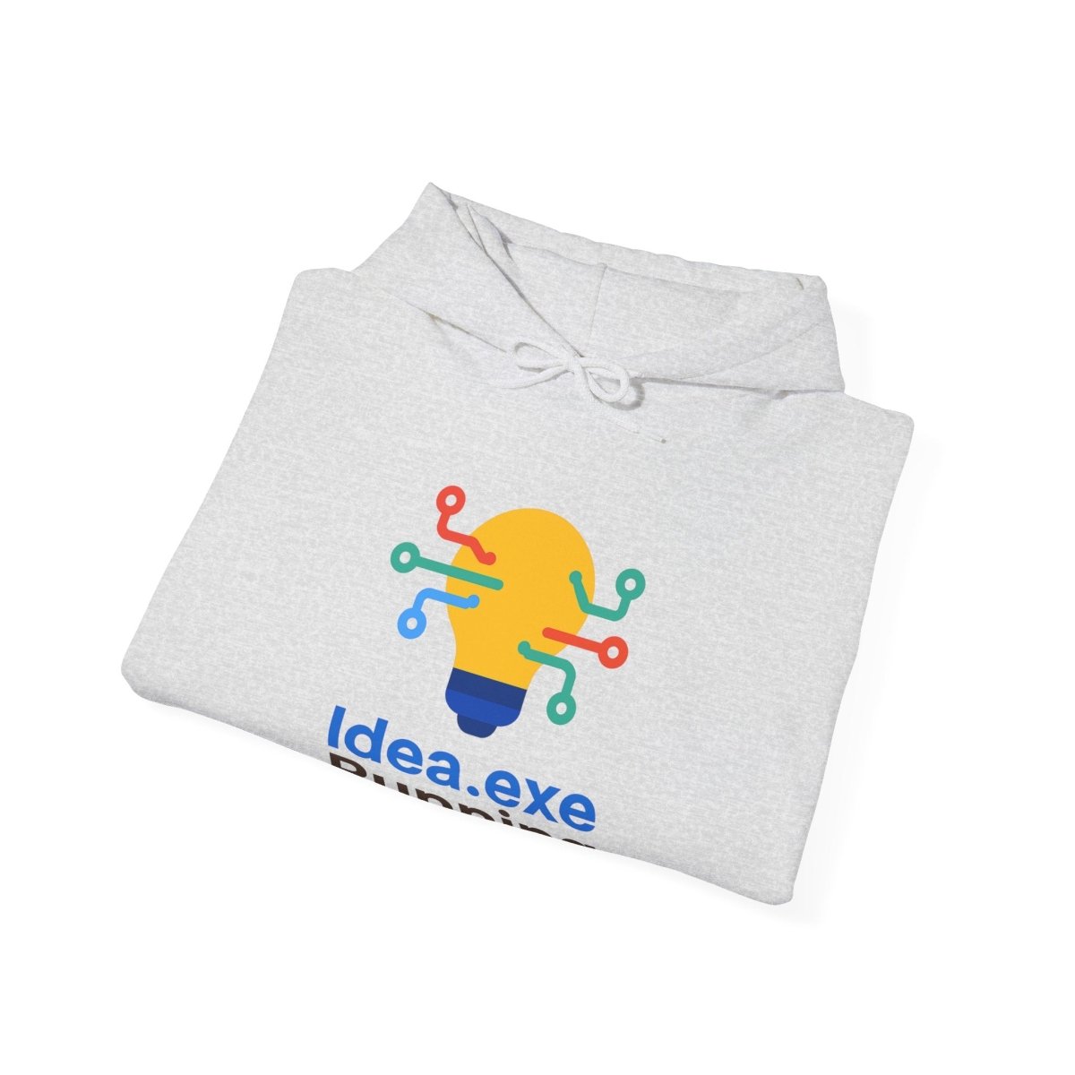 "Idea.exe Running" Unisex Heavy Blend™ Hooded Sweatshirt - Witty Tech Apparel, Vibrant Color Digital - Era Inspired Design - AI Tee Hero