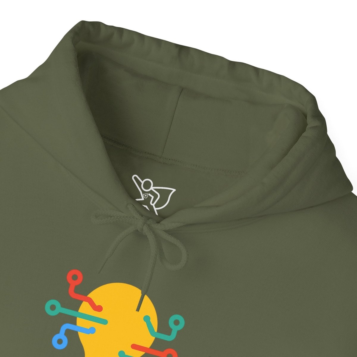 "Idea.exe Running" Unisex Heavy Blend™ Hooded Sweatshirt - Witty Tech Apparel, Vibrant Color Digital - Era Inspired Design - AI Tee Hero