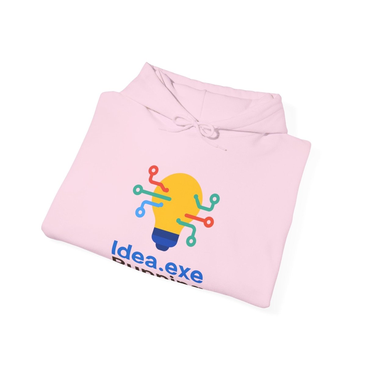 "Idea.exe Running" Unisex Heavy Blend™ Hooded Sweatshirt - Witty Tech Apparel, Vibrant Color Digital - Era Inspired Design - AI Tee Hero