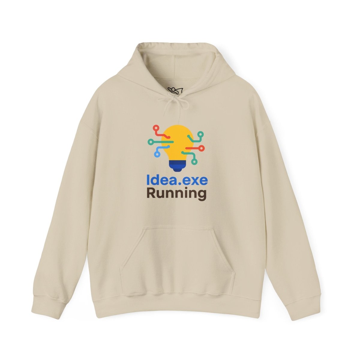 "Idea.exe Running" Unisex Heavy Blend™ Hooded Sweatshirt - Witty Tech Apparel, Vibrant Color Digital - Era Inspired Design - AI Tee Hero