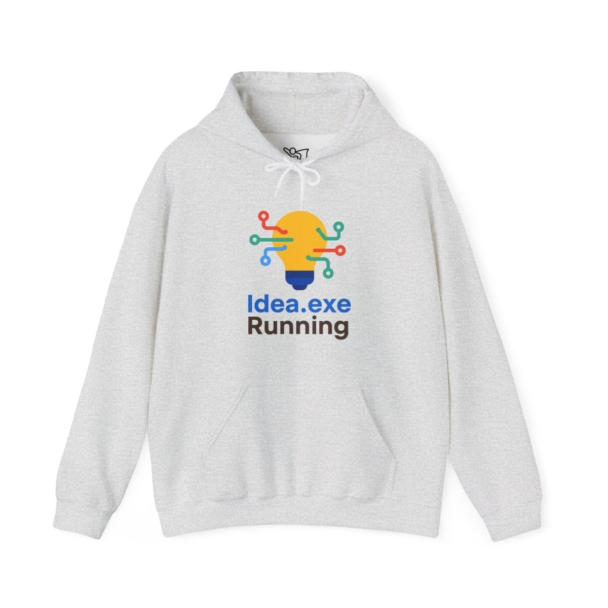 "Idea.exe Running" Unisex Heavy Blend™ Hooded Sweatshirt - Witty Tech Apparel, Vibrant Color Digital - Era Inspired Design - AI Tee Hero