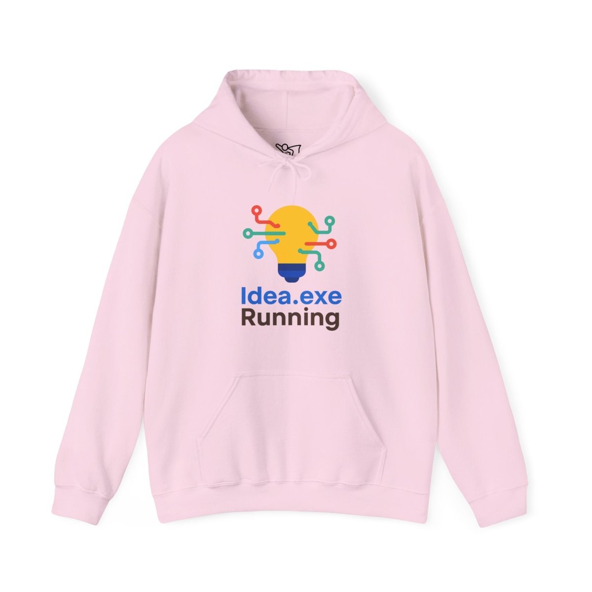 "Idea.exe Running" Unisex Heavy Blend™ Hooded Sweatshirt - Witty Tech Apparel, Vibrant Color Digital - Era Inspired Design - AI Tee Hero