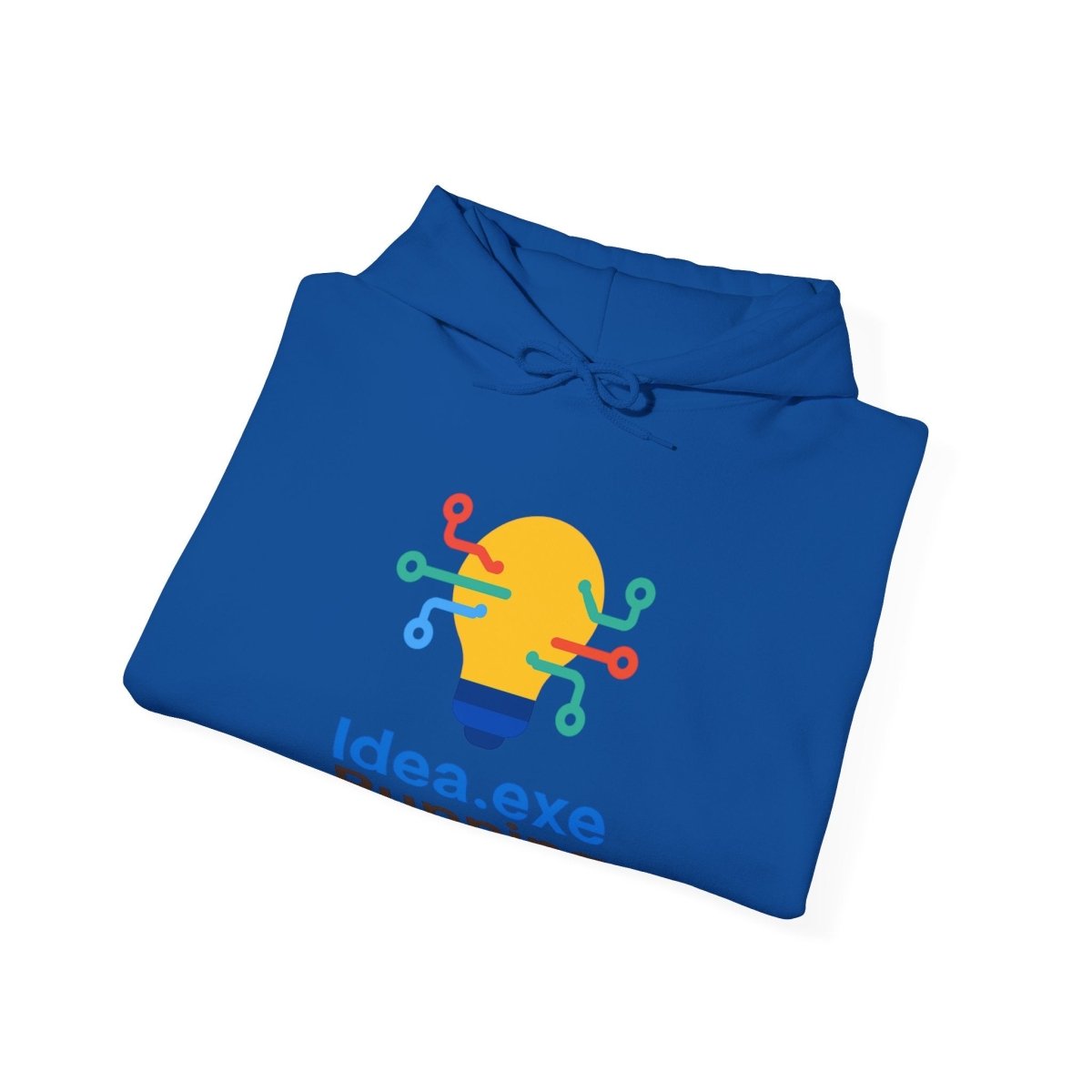 "Idea.exe Running" Unisex Heavy Blend™ Hooded Sweatshirt - Witty Tech Apparel, Vibrant Color Digital - Era Inspired Design - AI Tee Hero