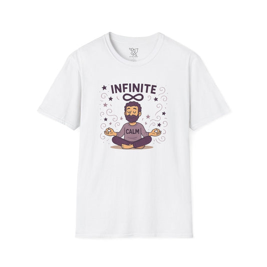 "Infinite Calm" Meditation Vibes T-Shirt - Unisex Softstyle Shirt, Gift for Yogis, Mindfulness, Relaxation, Zen Art Tee, Casual Everyday Wear - MINDSet Collection - AI Tee Hero
