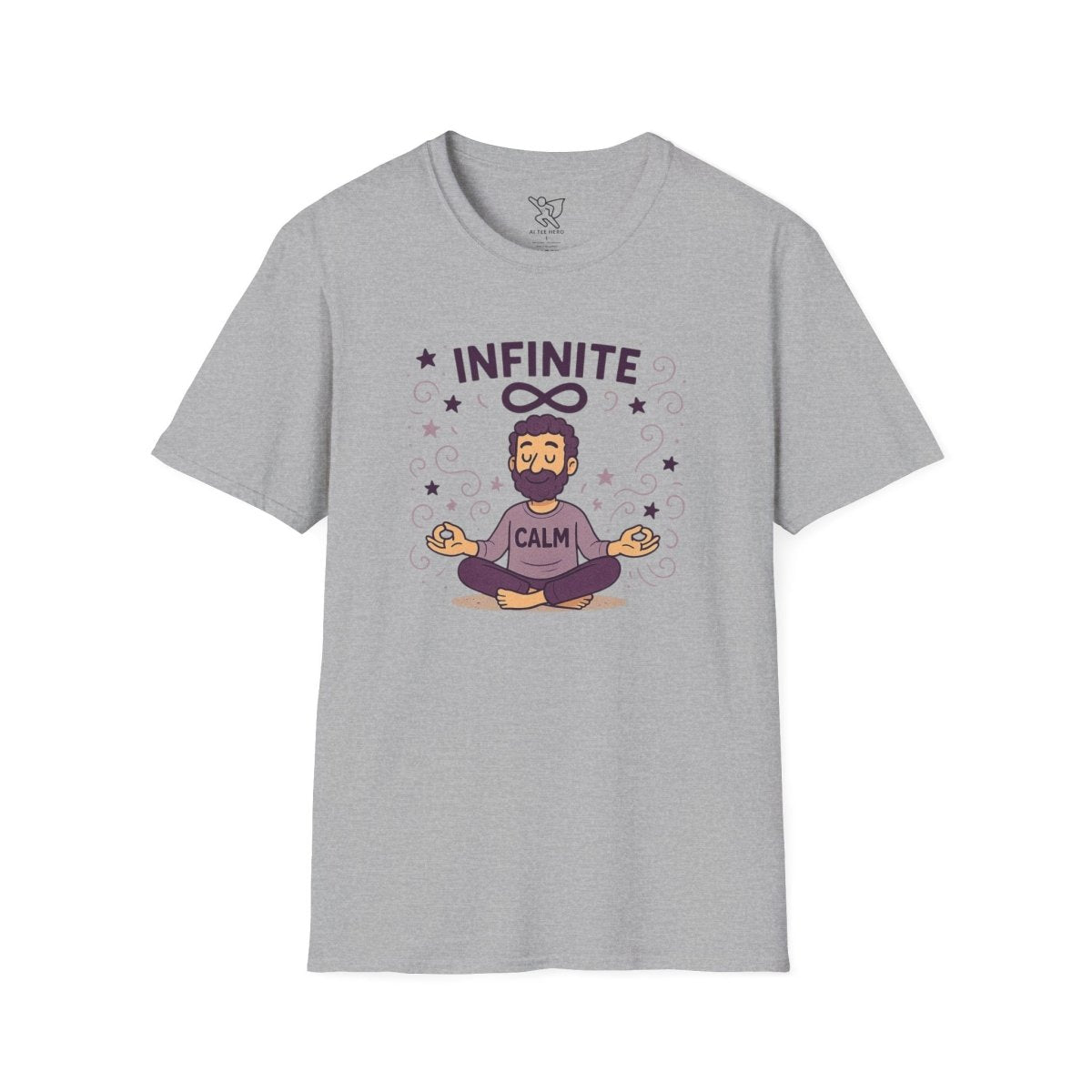 "Infinite Calm" Meditation Vibes T-Shirt - Unisex Softstyle Shirt, Gift for Yogis, Mindfulness, Relaxation, Zen Art Tee, Casual Everyday Wear - MINDSet Collection - AI Tee Hero