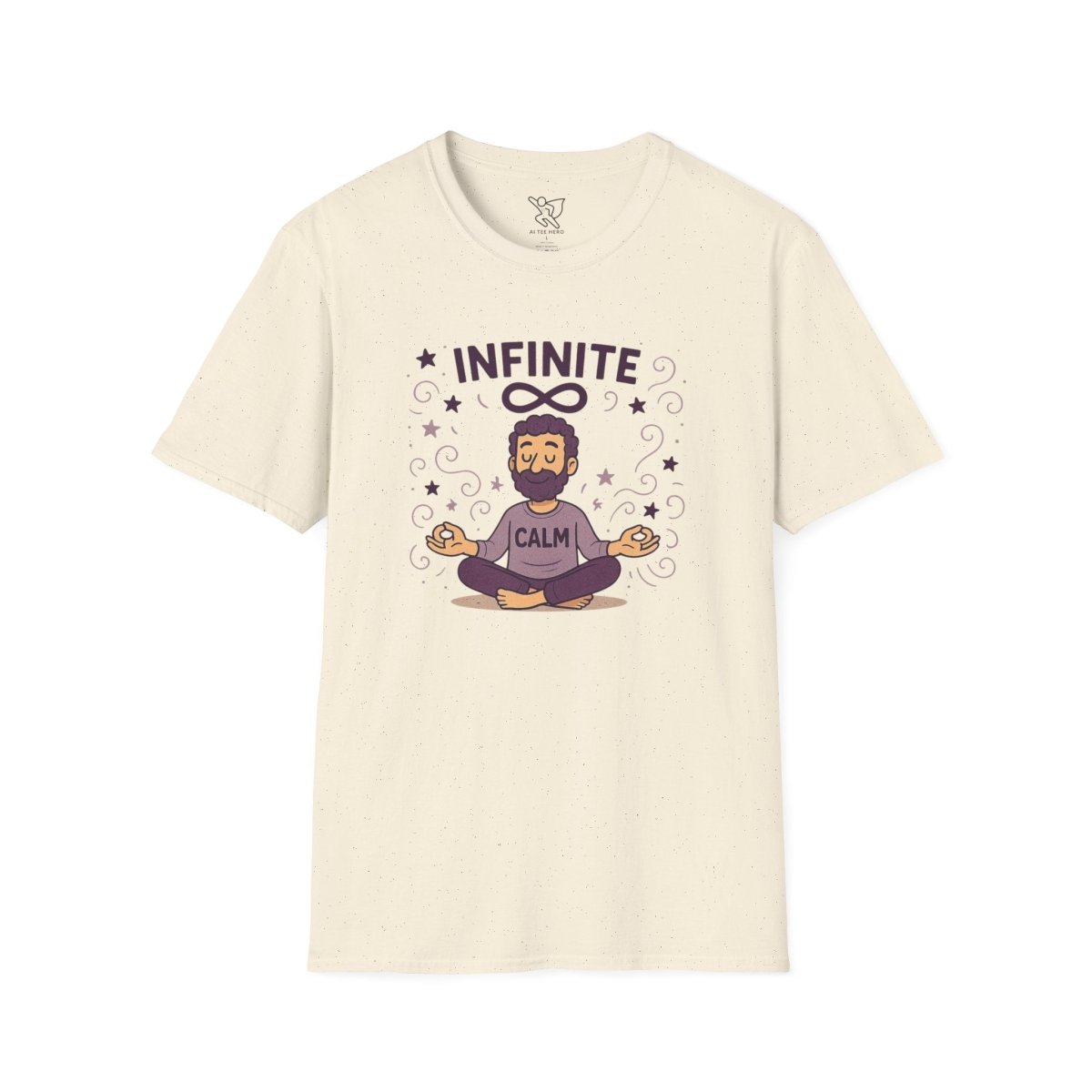 "Infinite Calm" Meditation Vibes T-Shirt - Unisex Softstyle Shirt, Gift for Yogis, Mindfulness, Relaxation, Zen Art Tee, Casual Everyday Wear - MINDSet Collection - AI Tee Hero