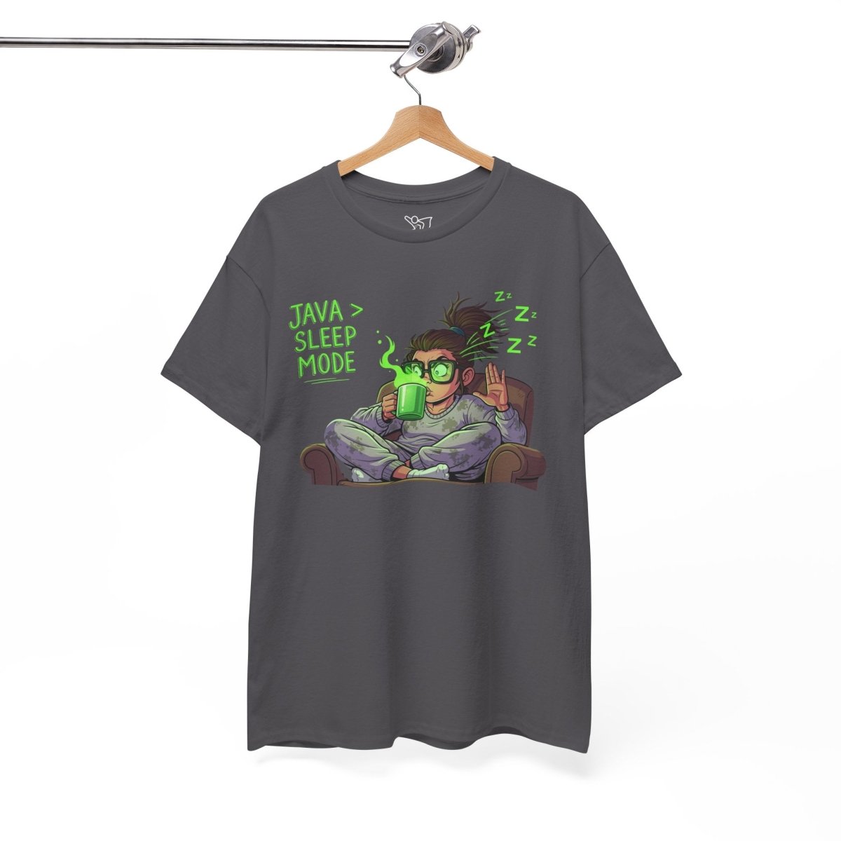 "Java > Sleep Mode" CW - 1 Unisex Heavy Cotton Tee, Casual Wear, Gift for Coffee Lovers, Relaxation Shirt, Graphic Tee for Holidays - AI Tee Hero
