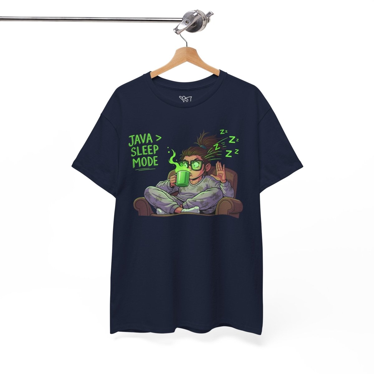"Java > Sleep Mode" CW - 1 Unisex Heavy Cotton Tee, Casual Wear, Gift for Coffee Lovers, Relaxation Shirt, Graphic Tee for Holidays - AI Tee Hero