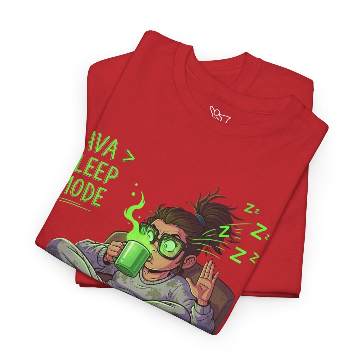 "Java > Sleep Mode" CW - 1 Unisex Heavy Cotton Tee, Casual Wear, Gift for Coffee Lovers, Relaxation Shirt, Graphic Tee for Holidays - AI Tee Hero