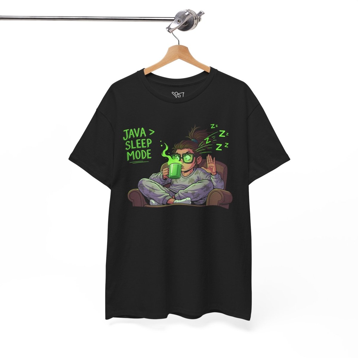 "Java > Sleep Mode" CW - 1 Unisex Heavy Cotton Tee, Casual Wear, Gift for Coffee Lovers, Relaxation Shirt, Graphic Tee for Holidays - AI Tee Hero