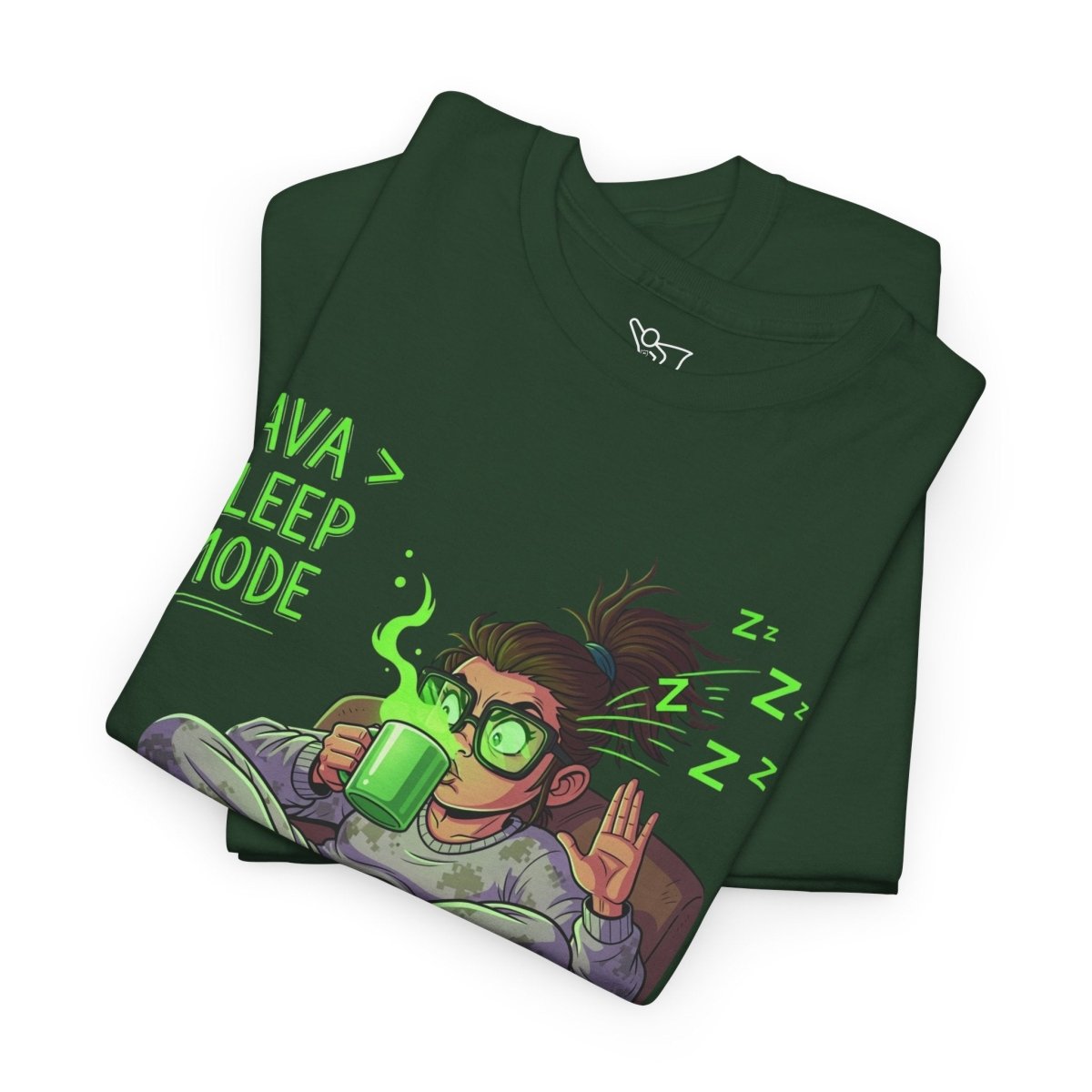 "Java > Sleep Mode" CW - 1 Unisex Heavy Cotton Tee, Casual Wear, Gift for Coffee Lovers, Relaxation Shirt, Graphic Tee for Holidays - AI Tee Hero