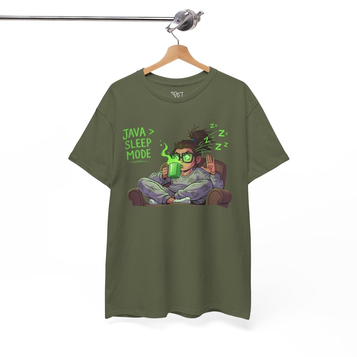 "Java > Sleep Mode" CW - 1 Unisex Heavy Cotton Tee, Casual Wear, Gift for Coffee Lovers, Relaxation Shirt, Graphic Tee for Holidays - AI Tee Hero