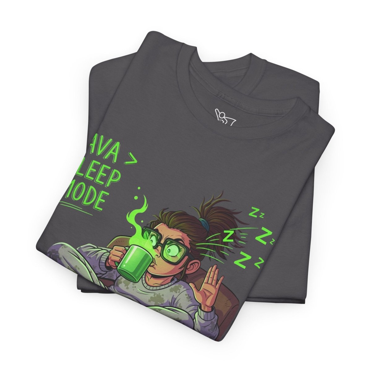 "Java > Sleep Mode" CW - 1 Unisex Heavy Cotton Tee, Casual Wear, Gift for Coffee Lovers, Relaxation Shirt, Graphic Tee for Holidays - AI Tee Hero