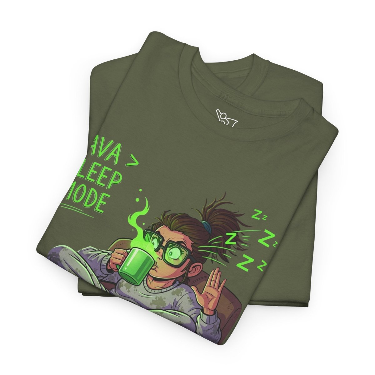 "Java > Sleep Mode" CW - 1 Unisex Heavy Cotton Tee, Casual Wear, Gift for Coffee Lovers, Relaxation Shirt, Graphic Tee for Holidays - AI Tee Hero
