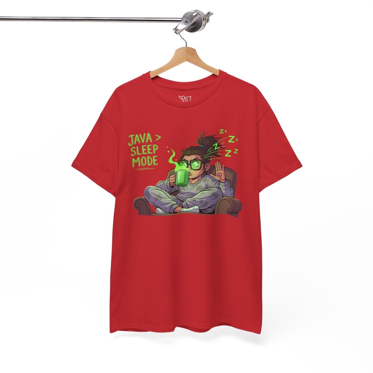 "Java > Sleep Mode" CW - 1 Unisex Heavy Cotton Tee, Casual Wear, Gift for Coffee Lovers, Relaxation Shirt, Graphic Tee for Holidays - AI Tee Hero