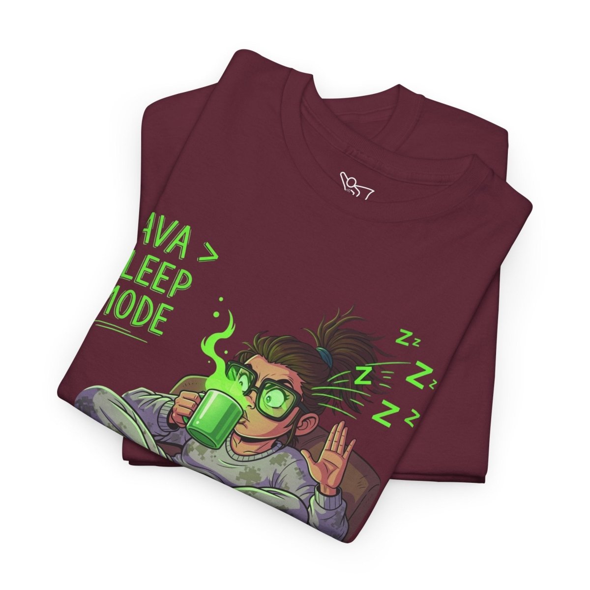 "Java > Sleep Mode" CW - 1 Unisex Heavy Cotton Tee, Casual Wear, Gift for Coffee Lovers, Relaxation Shirt, Graphic Tee for Holidays - AI Tee Hero