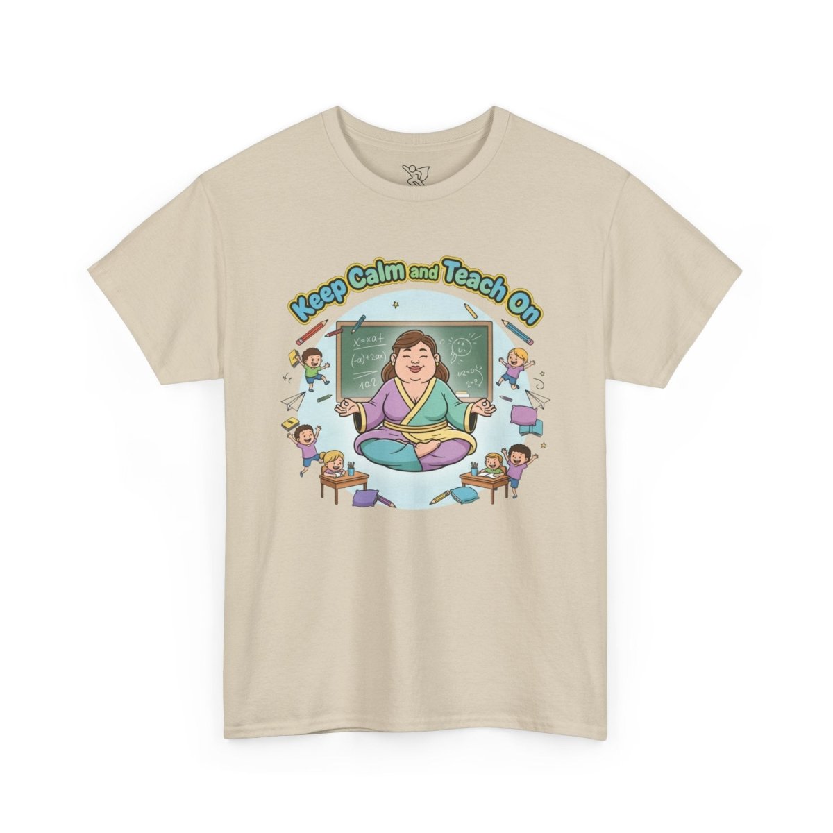 "Keep Calm and Teach On" Unisex Heavy Cotton Tee, Teacher Gift, School Spirit, Classroom Humor, Back to School, Educational Apparel - AI Tee Hero