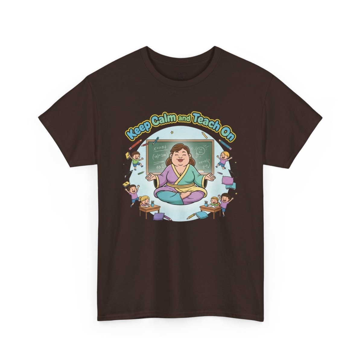 "Keep Calm and Teach On" Unisex Heavy Cotton Tee, Teacher Gift, School Spirit, Classroom Humor, Back to School, Educational Apparel - AI Tee Hero