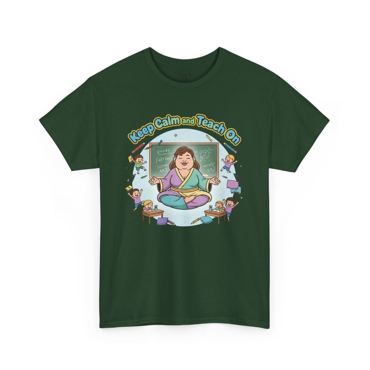 "Keep Calm and Teach On" Unisex Heavy Cotton Tee, Teacher Gift, School Spirit, Classroom Humor, Back to School, Educational Apparel - AI Tee Hero