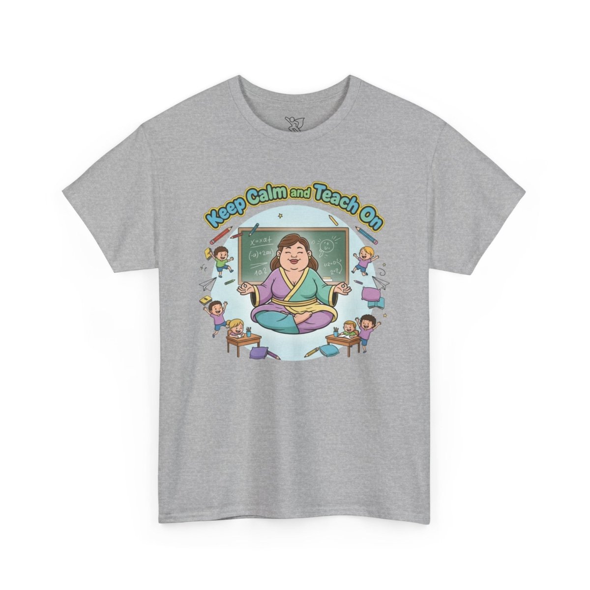 "Keep Calm and Teach On" Unisex Heavy Cotton Tee, Teacher Gift, School Spirit, Classroom Humor, Back to School, Educational Apparel - AI Tee Hero