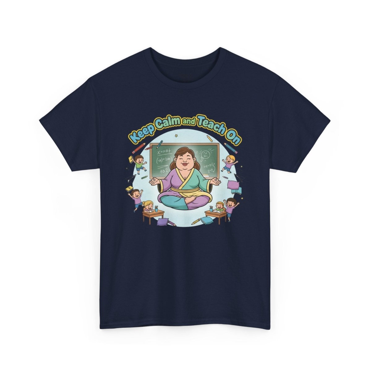 "Keep Calm and Teach On" Unisex Heavy Cotton Tee, Teacher Gift, School Spirit, Classroom Humor, Back to School, Educational Apparel - AI Tee Hero