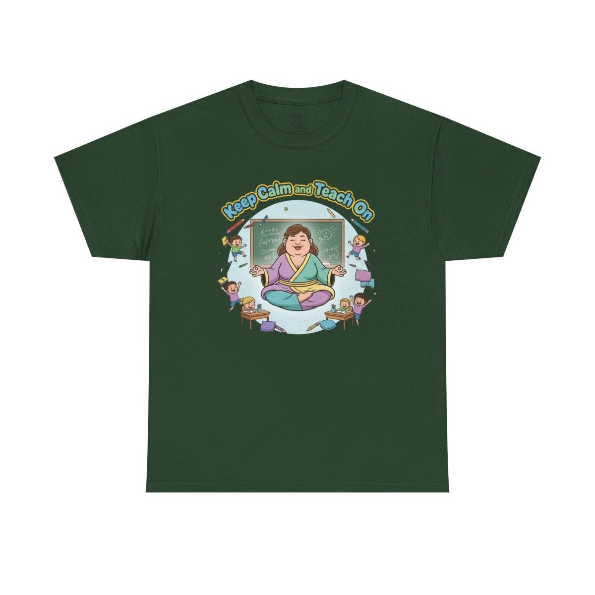 "Keep Calm and Teach On" Unisex Heavy Cotton Tee, Teacher Gift, School Spirit, Classroom Humor, Back to School, Educational Apparel - AI Tee Hero