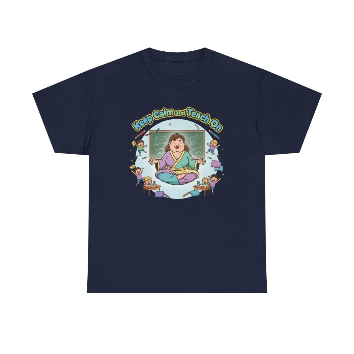 "Keep Calm and Teach On" Unisex Heavy Cotton Tee, Teacher Gift, School Spirit, Classroom Humor, Back to School, Educational Apparel - AI Tee Hero