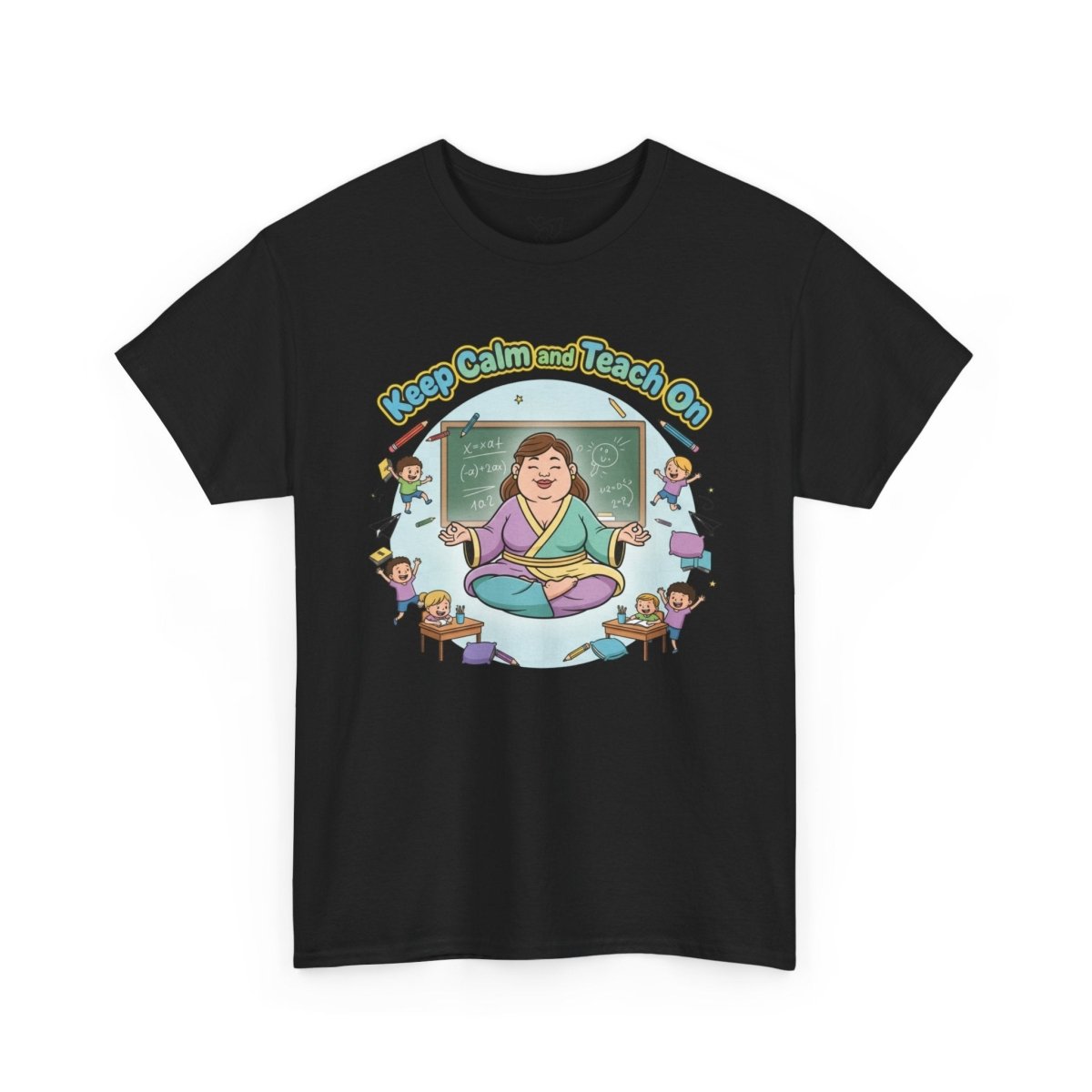 "Keep Calm and Teach On" Unisex Heavy Cotton Tee, Teacher Gift, School Spirit, Classroom Humor, Back to School, Educational Apparel - AI Tee Hero