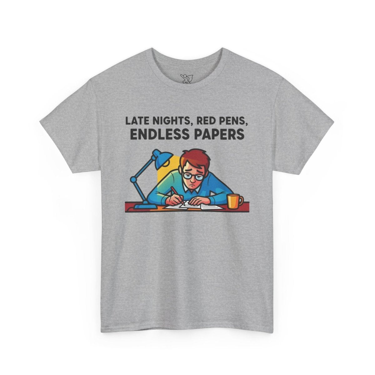 "Late Night, Red Pens, Endless Papers" Teacher's Humor Tee - Late Nights, Red Pens, Endless Papers, Unisex Tee, Gift for Teachers, Classroom Apparel, Back to School Shirt - AI Tee Hero