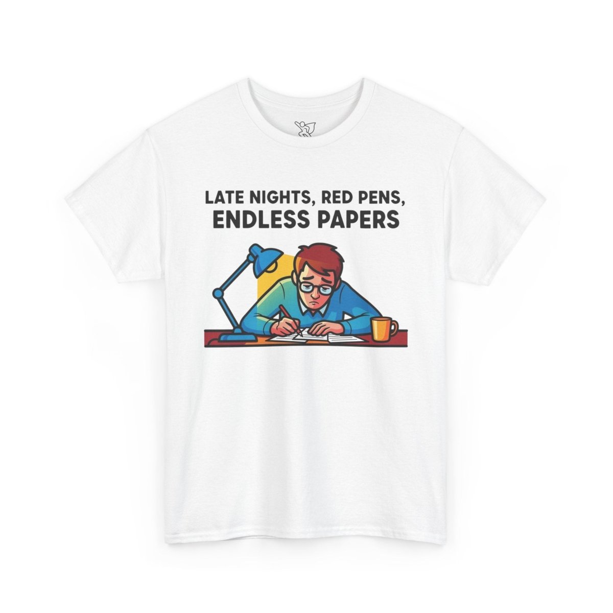 "Late Night, Red Pens, Endless Papers" Teacher's Humor Tee - Late Nights, Red Pens, Endless Papers, Unisex Tee, Gift for Teachers, Classroom Apparel, Back to School Shirt - AI Tee Hero
