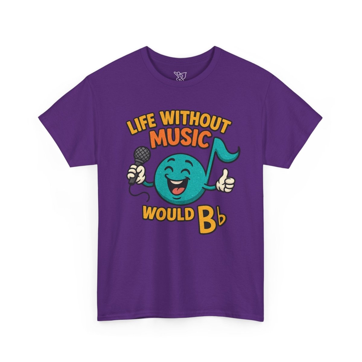 "Life Without Music, Would B flat" Unisex Heavy Cotton Tee, Music Lover Shirt, Gift for Musicians, Funny Quote Tee, Casual Wear, Concert Outfit - MINDSet - AI Tee Hero