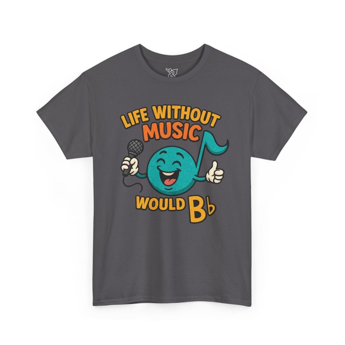 "Life Without Music, Would B flat" Unisex Heavy Cotton Tee, Music Lover Shirt, Gift for Musicians, Funny Quote Tee, Casual Wear, Concert Outfit - MINDSet - AI Tee Hero