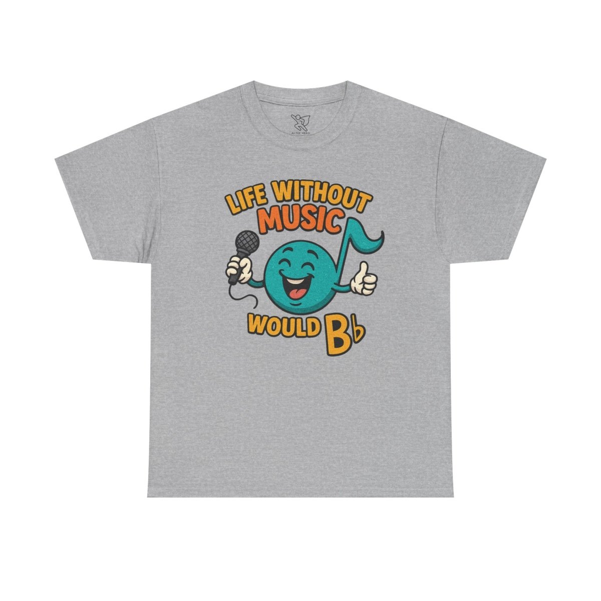 "Life Without Music, Would B flat" Unisex Heavy Cotton Tee, Music Lover Shirt, Gift for Musicians, Funny Quote Tee, Casual Wear, Concert Outfit - MINDSet - AI Tee Hero