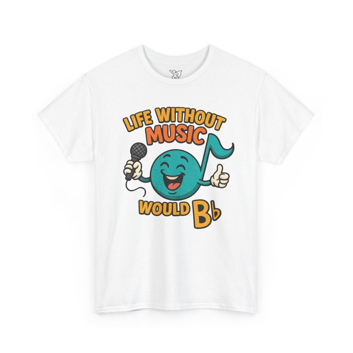 "Life Without Music, Would B flat" Unisex Heavy Cotton Tee, Music Lover Shirt, Gift for Musicians, Funny Quote Tee, Casual Wear, Concert Outfit - MINDSet - AI Tee Hero