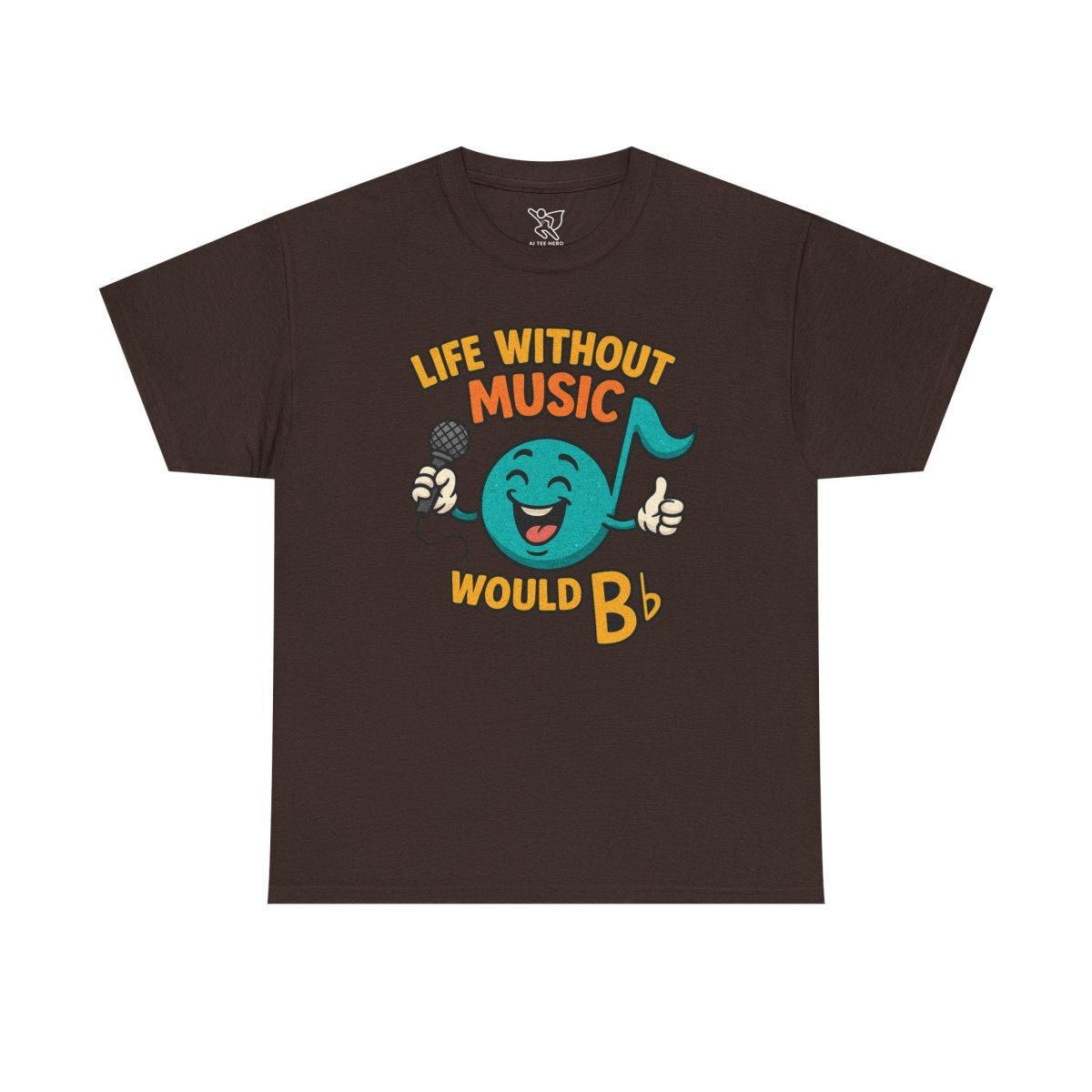 "Life Without Music, Would B flat" Unisex Heavy Cotton Tee, Music Lover Shirt, Gift for Musicians, Funny Quote Tee, Casual Wear, Concert Outfit - MINDSet - AI Tee Hero