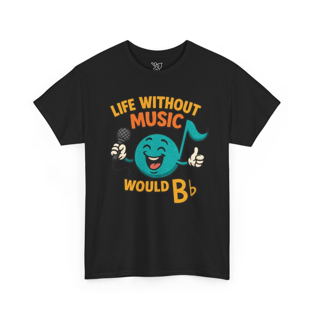 "Life Without Music, Would B flat" Unisex Heavy Cotton Tee, Music Lover Shirt, Gift for Musicians, Funny Quote Tee, Casual Wear, Concert Outfit - MINDSet - AI Tee Hero