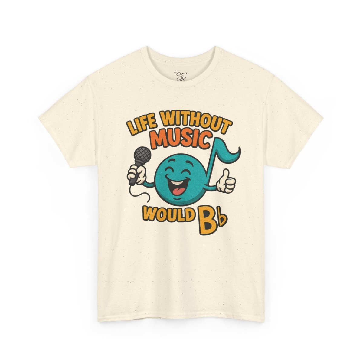 "Life Without Music, Would B flat" Unisex Heavy Cotton Tee, Music Lover Shirt, Gift for Musicians, Funny Quote Tee, Casual Wear, Concert Outfit - MINDSet - AI Tee Hero