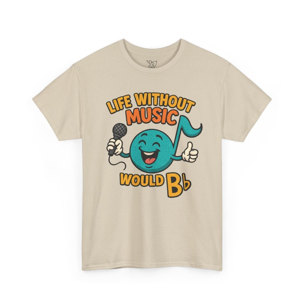 "Life Without Music, Would B flat" Unisex Heavy Cotton Tee, Music Lover Shirt, Gift for Musicians, Funny Quote Tee, Casual Wear, Concert Outfit - MINDSet - AI Tee Hero