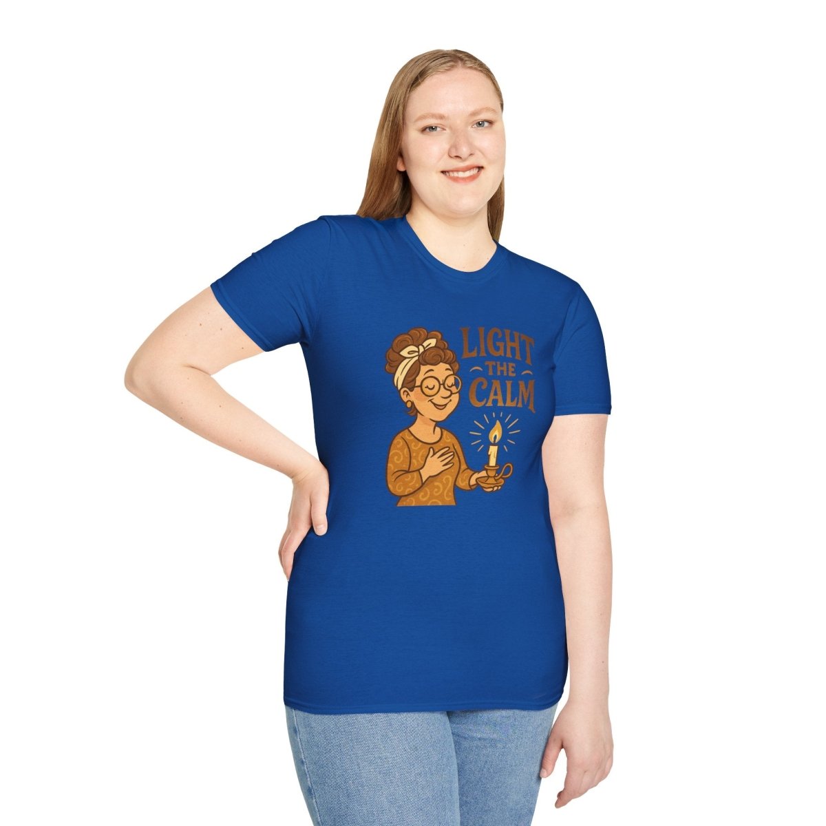 "Light the Calm" Relaxation Tee, Self - Care Apparel, Mindfulness Gift, Cozy Unisex T-Shirt - MINDSet Collection - AI Tee Hero