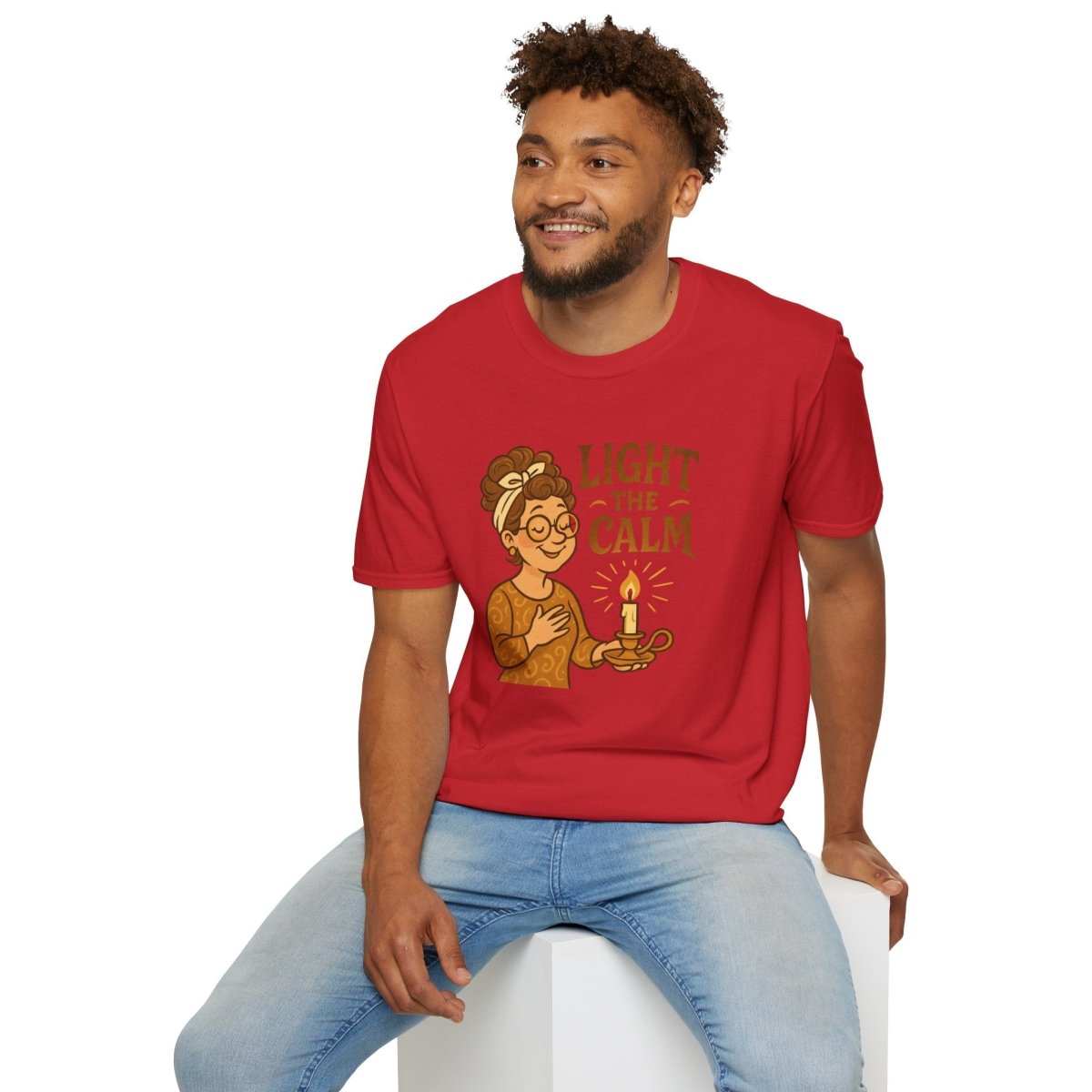 "Light the Calm" Relaxation Tee, Self - Care Apparel, Mindfulness Gift, Cozy Unisex T-Shirt - MINDSet Collection - AI Tee Hero
