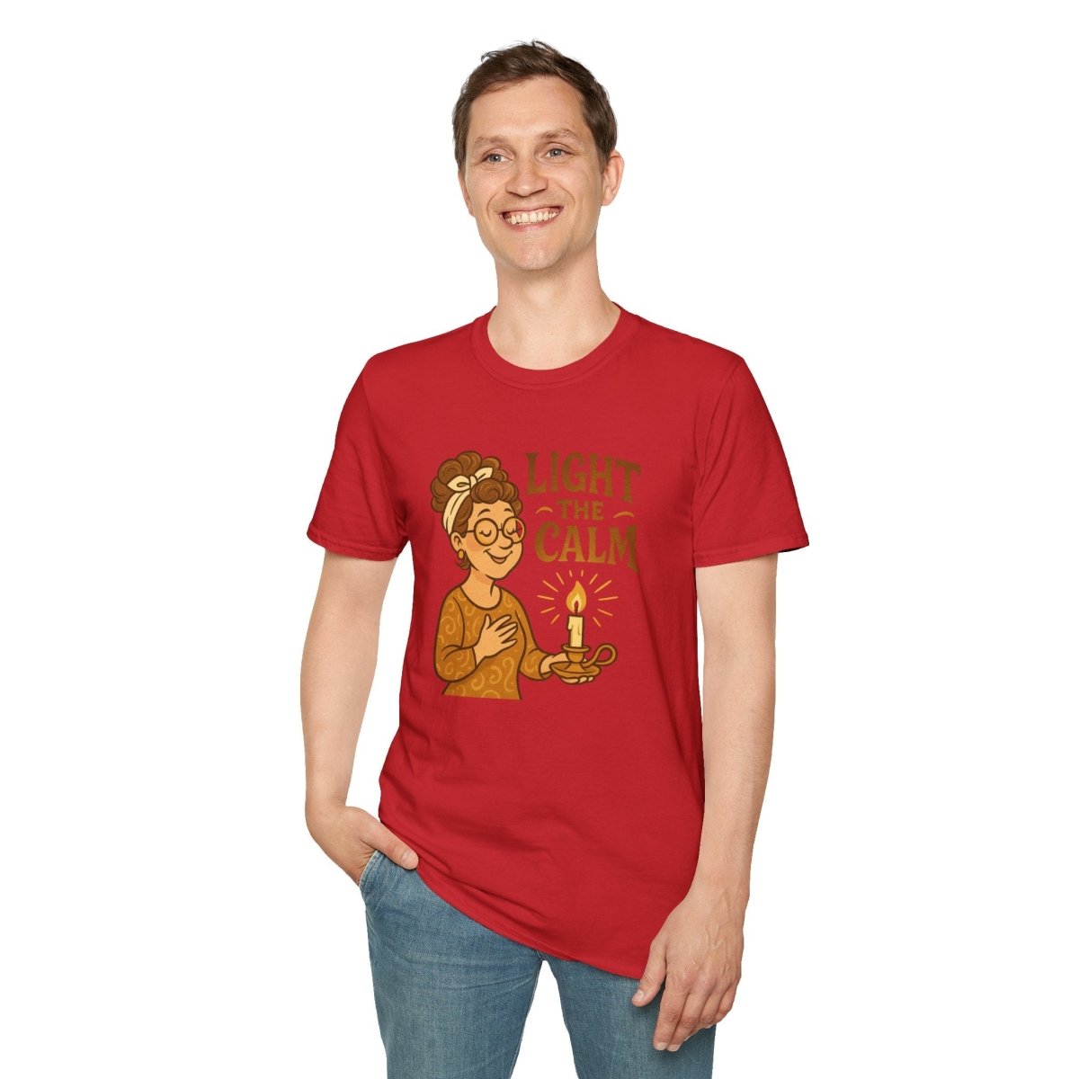 "Light the Calm" Relaxation Tee, Self - Care Apparel, Mindfulness Gift, Cozy Unisex T-Shirt - MINDSet Collection - AI Tee Hero