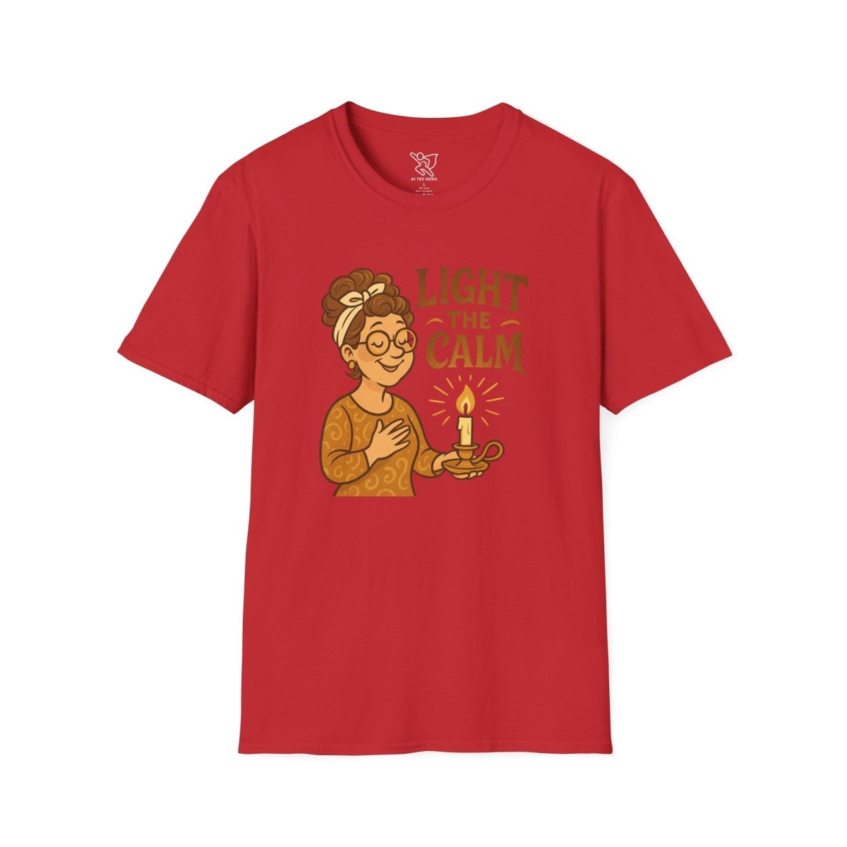 "Light the Calm" Relaxation Tee, Self - Care Apparel, Mindfulness Gift, Cozy Unisex T-Shirt - MINDSet Collection - AI Tee Hero