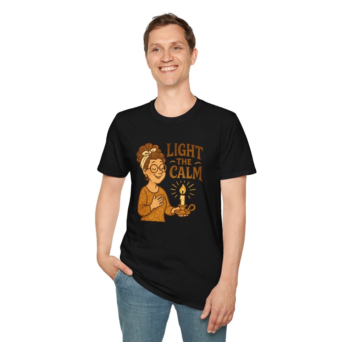 "Light the Calm" Relaxation Tee, Self - Care Apparel, Mindfulness Gift, Cozy Unisex T-Shirt - MINDSet Collection - AI Tee Hero