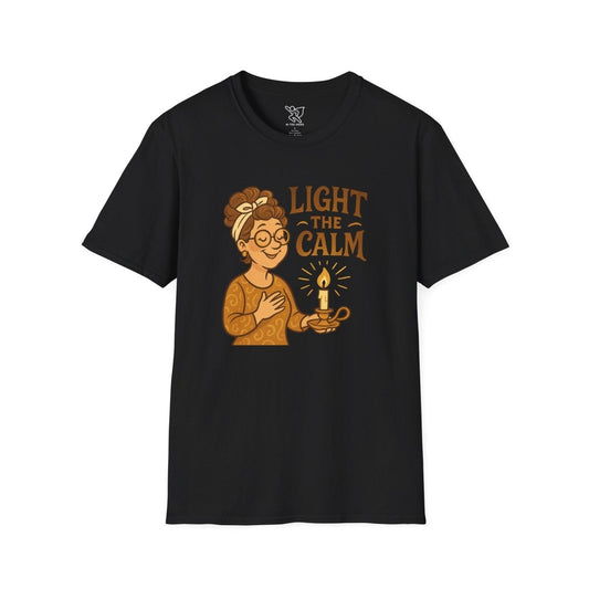 "Light the Calm" Relaxation Tee, Self - Care Apparel, Mindfulness Gift, Cozy Unisex T-Shirt - MINDSet Collection - AI Tee Hero