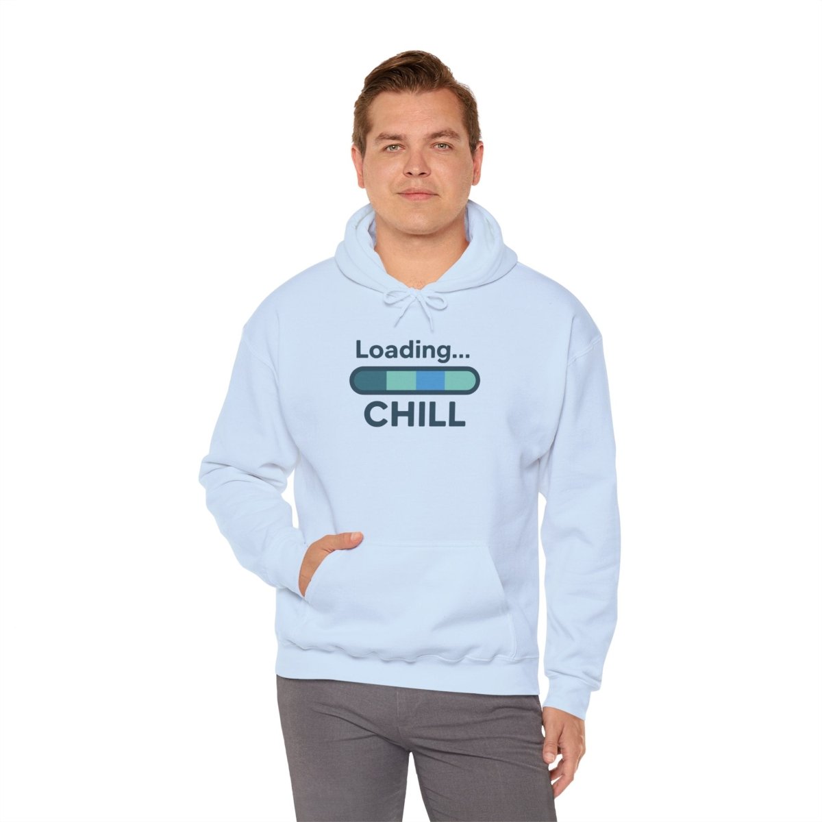 "Loading Chill" Unisex Hoodie, Cozy Sweatshirt for Relaxation, Perfect for Gifts, Chill Vibes, Casual Wear - AI Tee Hero