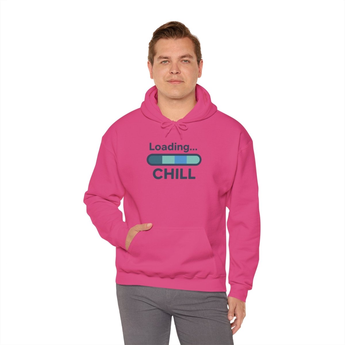 "Loading Chill" Unisex Hoodie, Cozy Sweatshirt for Relaxation, Perfect for Gifts, Chill Vibes, Casual Wear - AI Tee Hero