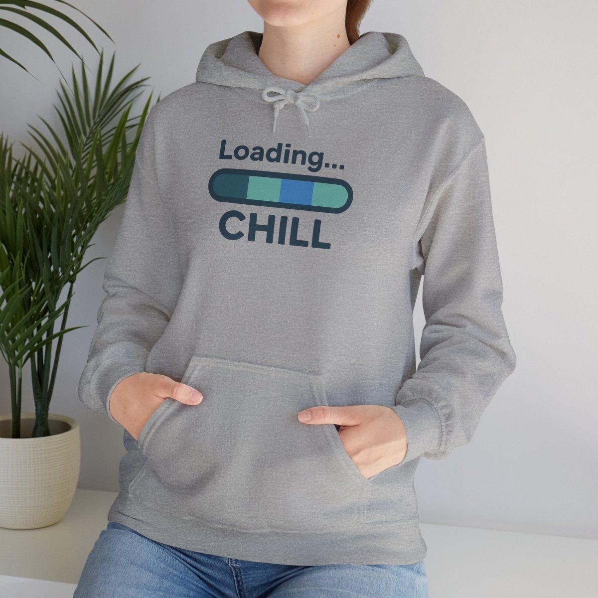 "Loading Chill" Unisex Hoodie, Cozy Sweatshirt for Relaxation, Perfect for Gifts, Chill Vibes, Casual Wear - AI Tee Hero