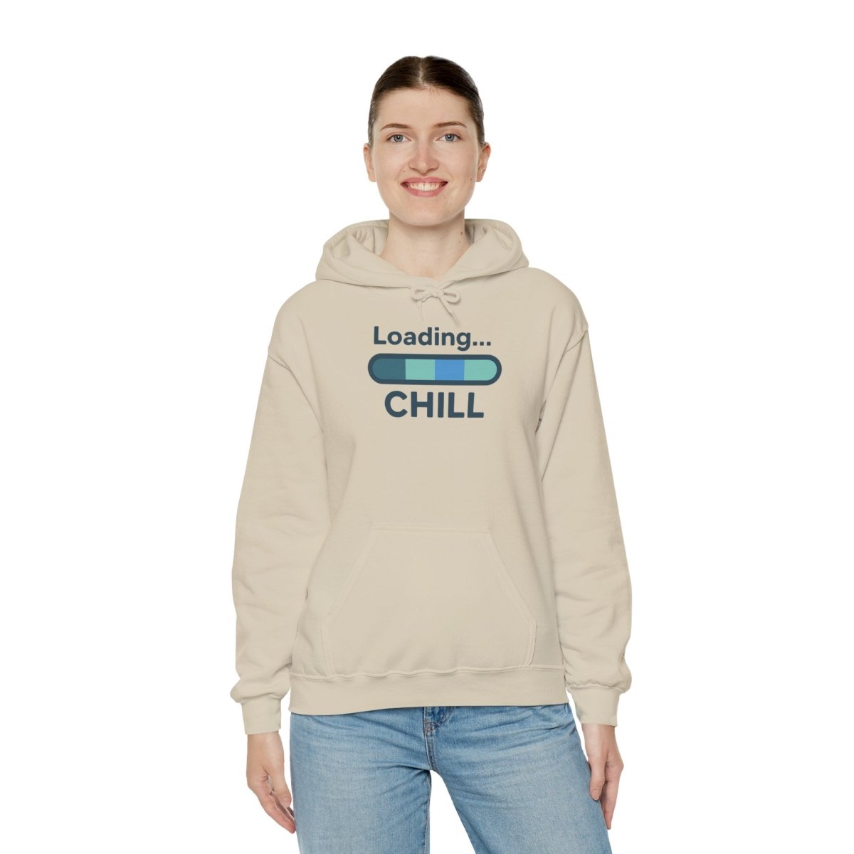 "Loading Chill" Unisex Hoodie, Cozy Sweatshirt for Relaxation, Perfect for Gifts, Chill Vibes, Casual Wear - AI Tee Hero